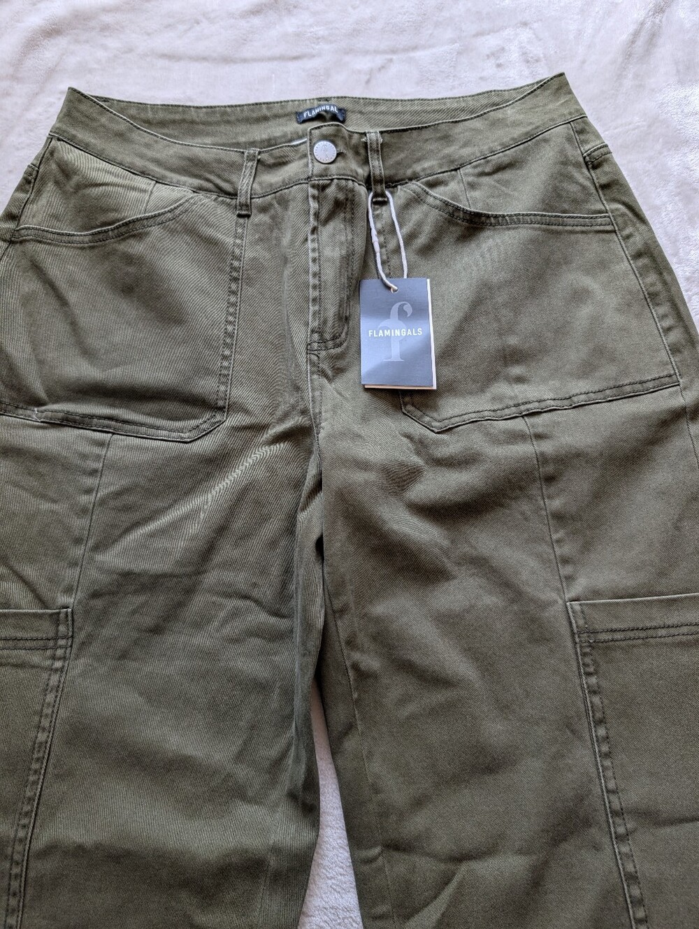 Olive Green Utility Wide-Leg Pants - Picture 3 of 7